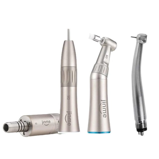 Kit Estudiante Jinme: Pieza de Mano Recta + Contrangulo Azul + Micromotor neumático + Turbina